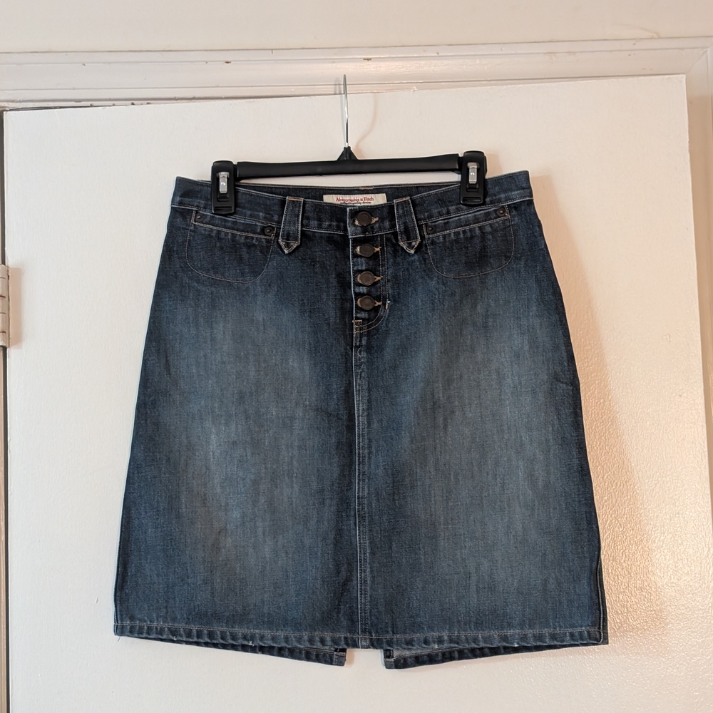 A&F Denim Jean Skirt Dark Wash Size 4